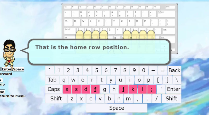 Touch Typing Guidance